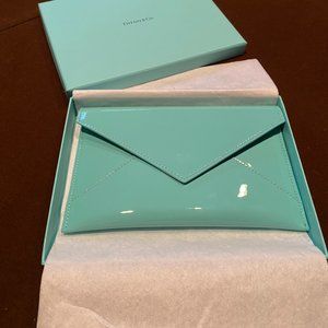 Tiffany & Co patent leather card case envelope wallet NIB